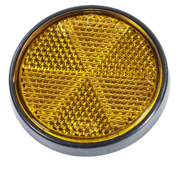 Odblask okrągły pomarańczowy fi-60 mm przyklejany Univversal