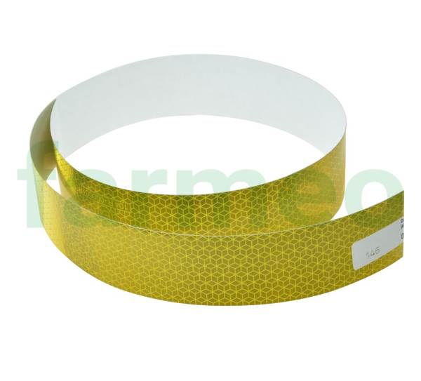 Taśma odblaskowa żółtaszerokość 5 cm, 1 metr bieżący. TWY039 Produkt krajowy