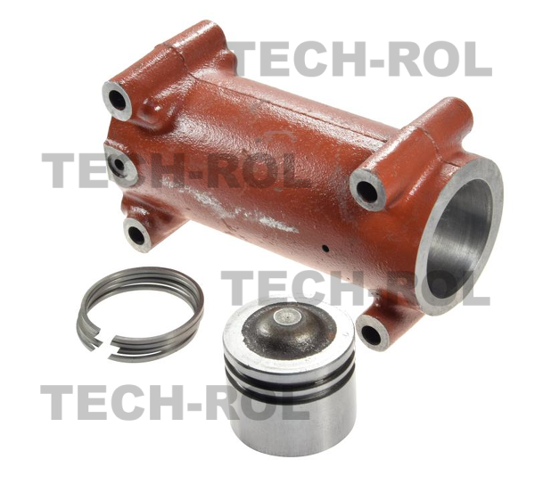 Cylinder podnośnika hydraulicznego z tłokiem, kompletny, nowy typ, fi-70 mm, pierścienie metalowe Prima, pasuje do ciągników Ursus C-330/C-330M; 50020760 Produkt krajowy