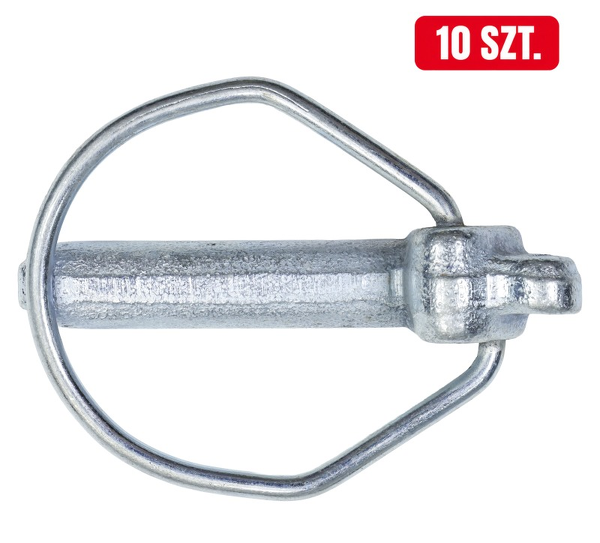 Przetyczka rolnicza fi-12 mm, stal sprężynowa z powłoką antykorozyjną, opakowanie 10 szt., zabezpiecza sworznie belki polowej, zaczepu i układu TUZ, pasuje do ciągników i maszyn rolniczych; 00068 APARTS
