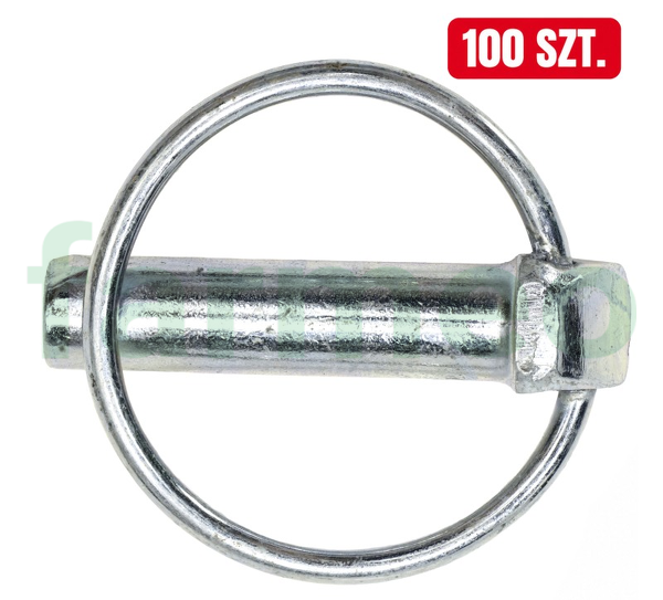 Przetyczka rolnicza fi-11 mm, stal sprężynowa z powłoką antykorozyjną, opakowanie 100 szt., pasuje do maszyn rolniczych; 42370380 APARTS