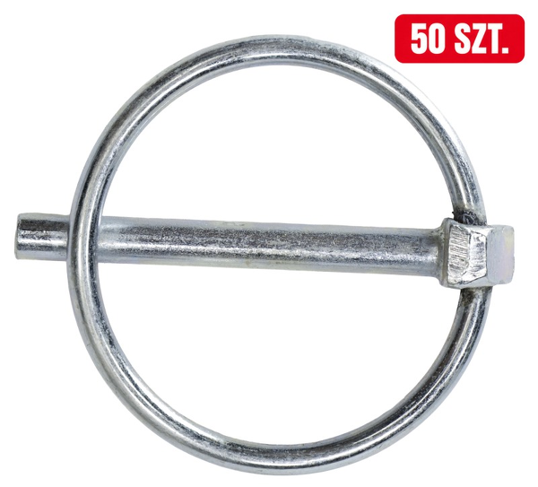 Przetyczka rolnicza fi-4,5 mm, stal sprężynowa z powłoką antykorozyjną, opakowanie 50 szt., pasuje do maszyn rolniczych; APARTS