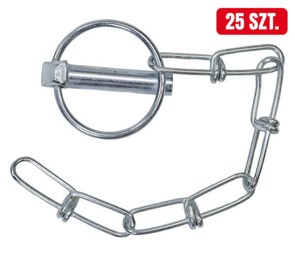 Przetyczka rolnicza fi-10 mm z łańcuszkiem, opakowanie 25 szt., pasuje do ciągników i maszyn rolniczych; 42370380 APARTS