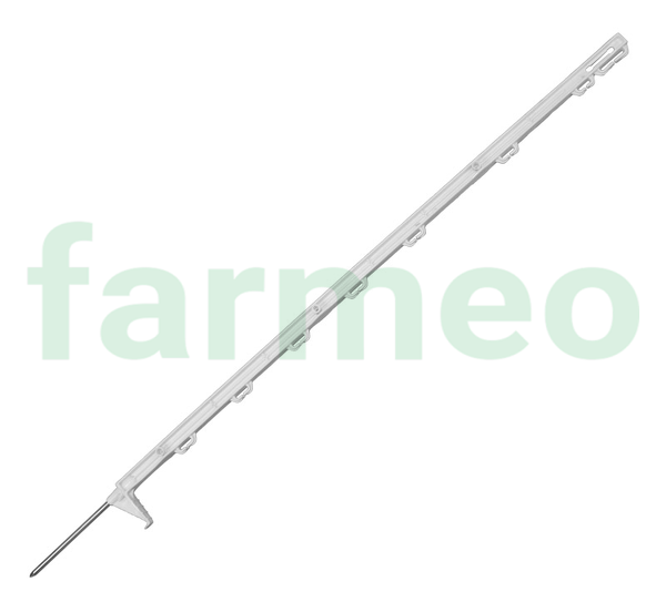 Słupek biały, wysokość całkowita 105 cm (długość szpica 18 cm) z jedną stopką, element ogrodzenia elektrycznego; 441812S Produkt krajowy