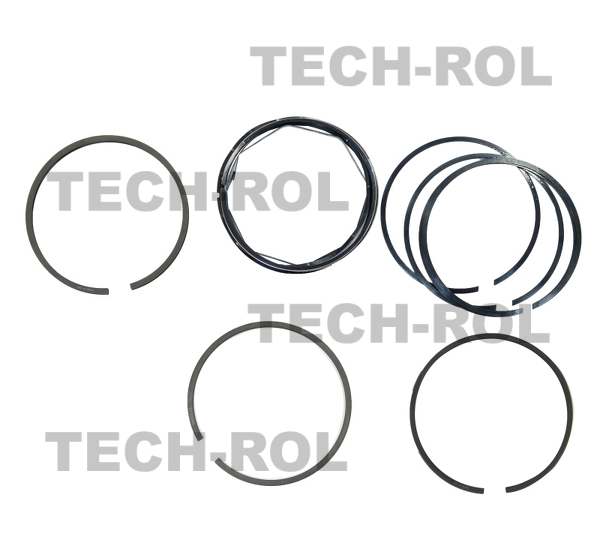 Komplet pierścieni tłokowych silnika, z dolnym pierścieniem olejowym, Nominał fi 91,49 mm, 5-szt na komplet,  MF-3, Landini; 41158057, 68501 Produkt Standard