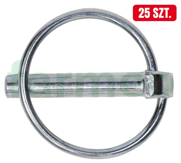 Przetyczka rolnicza fi-8 mm, stal sprężynowa z powłoką antykorozyjną, opakowanie 25 szt., zabezpiecza sworznie belki polowej, zaczepu i układu TUZ, pasuje do ciągników i maszyn rolniczych; 810285M3 Lift AGRO