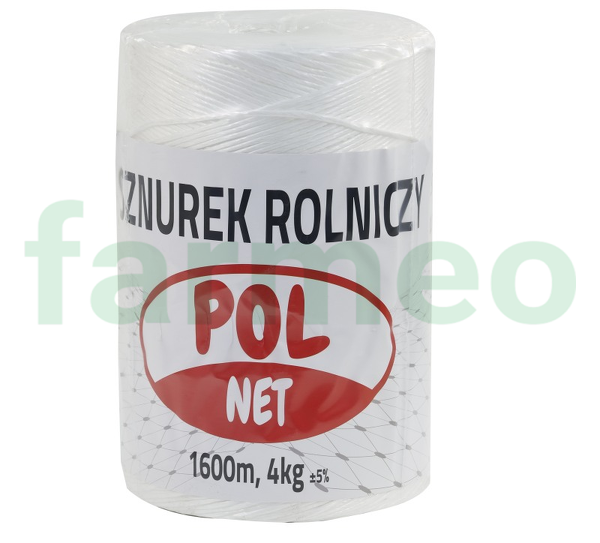 Sznurek do pras rolniczych PP biały 1600 m, 4 kg, 400 m/kg, TEX 2500, 1 szt.; Tex-2500 POL NET