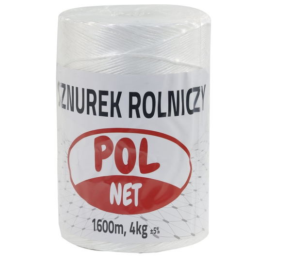 Sznurek do pras rolniczych PP biały 1600 m, 4 kg, 400 m/kg, TEX 2500, 1 szt.; Tex-2500 POL NET
