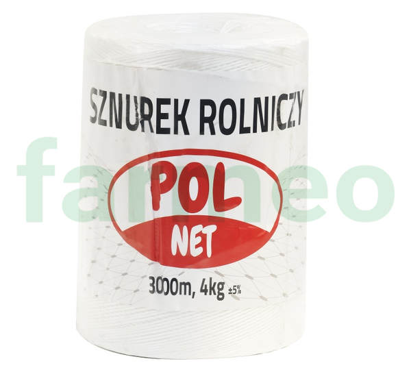 Sznurek do pras rolniczych PP biały 3000 m, 4 kg, 750 m/kg, TEX 1350, 1 szt.; Tex-1350 POL NET