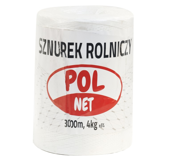 Sznurek do pras rolniczych PP biały 3000 m, 4 kg, 750 m/kg, TEX 1350, 1 szt.; Tex-1350 POL NET