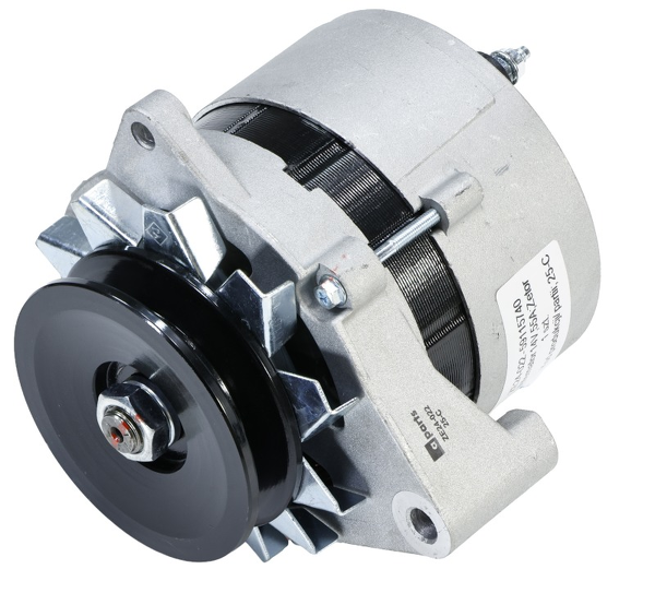 Alternator 14V, 55A, wałek fi-17 mm, mocowanie 2-śrubowe, z kołem pasowym i wentylatorem, pasuje do ciągników Zetor 5211/7245; 59115740 APARTS